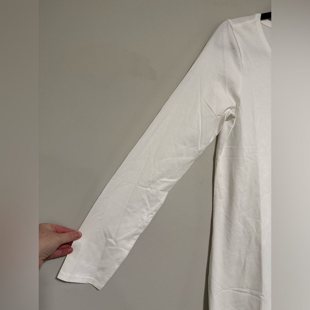 VTG 90s United Cotton Cream Long Sleeve Sweatshirt Size Small Cottagecore Cozy - Picture 3 of 8